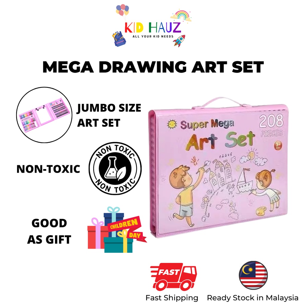Mega Jumbo Art Set Crayon Oil Paint Colour Pencil Colour Marker Sketch