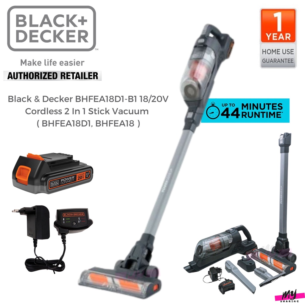BLACK & DECKER BHFEA18D1B1 18/20V Cordless 2 In 1 Stick Vacuum