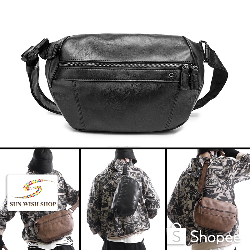 SUNWISH SWSOC261 New 2022 Man Chest Bag Large Capacity Messenger Bag