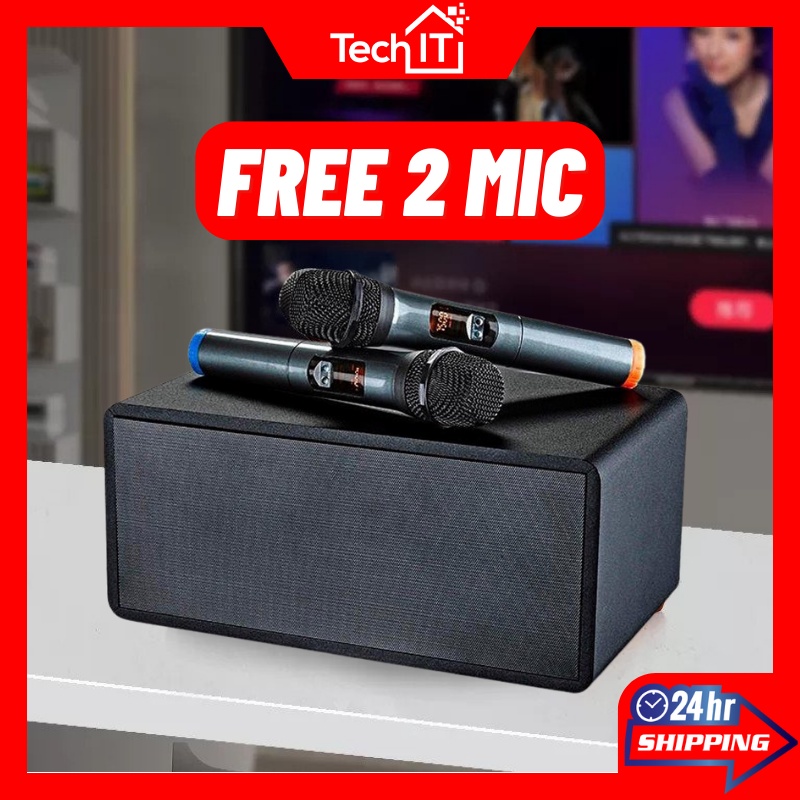 FAMILY KTV N-S10 Original Karaoke Speaker Home Karaoke Bluetooth Speaker Wireless Mic Speaker Family KTV READY STOCK