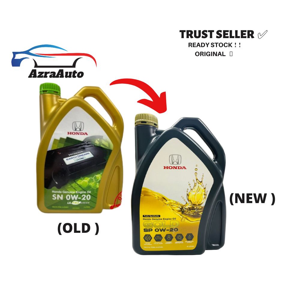 Honda 0W20 Fully Synthetic Minyak Hitam 4Liter Free Sticker Engine Oil