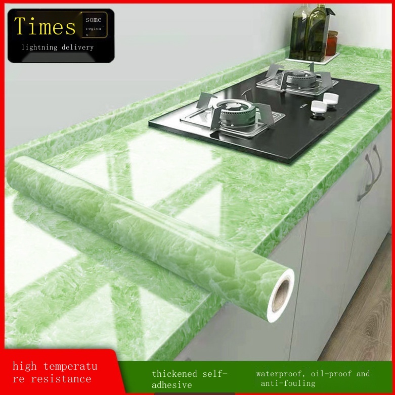 Ready Stock-Marble Pattern Kitchen Oil-Proof Sticker Aluminum Foil High Temperature Wallpaper Waterproof Self-Adhesive C wall paper dinding