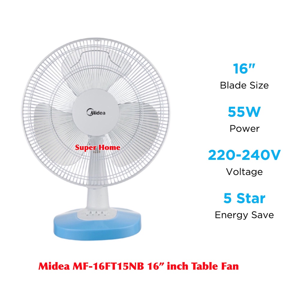 Midea Table Fan Mf 16ft17nb Mf 16ft15nb 16 Inch Table Fan Shopee Malaysia