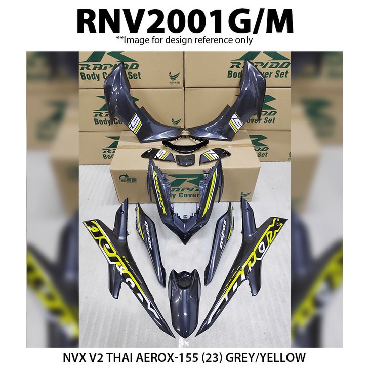 Cover Set Nvx V Yamaha Rapido Thai Aerox Black Nvx