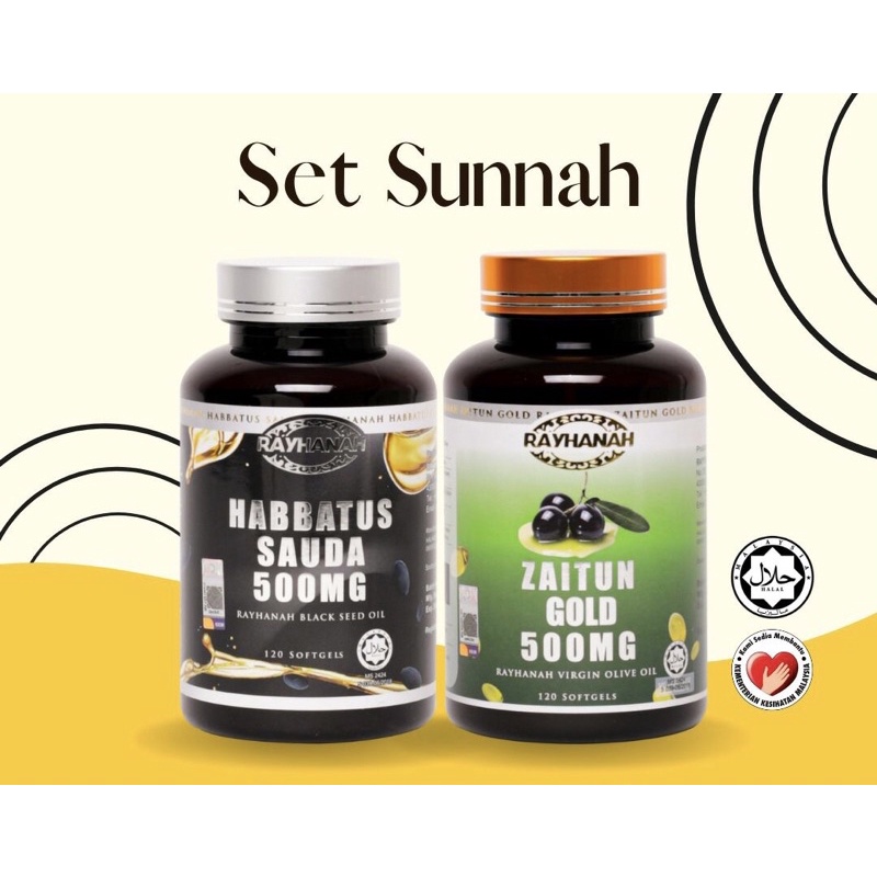 Kombo Habbatussauda & Minyak Zaitun Gold Rayhanah (set Sunnah