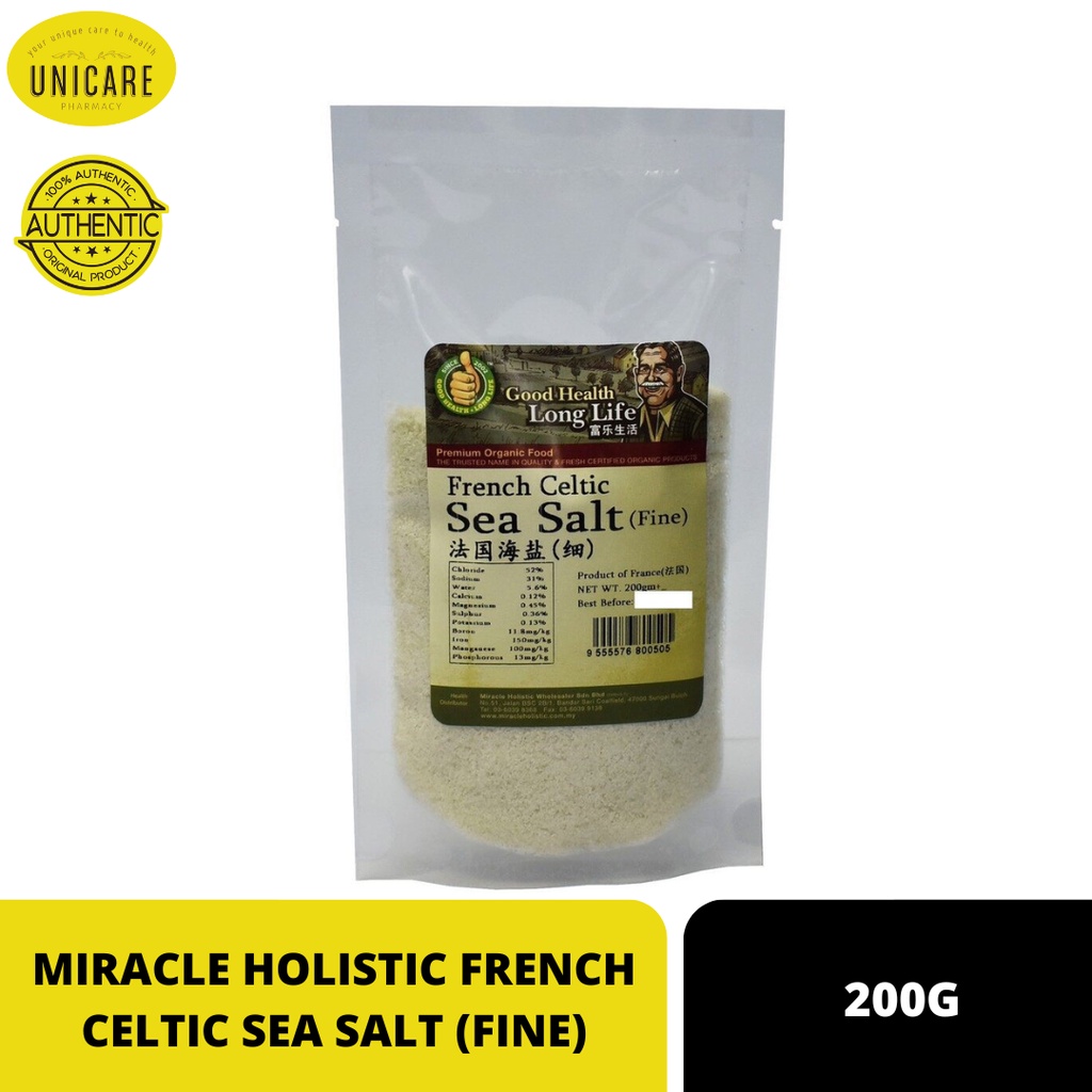 [GOOD HEALTH LONG LIFE] MIRACLE HOLISTIC FRENCH CELTIC SEA SALT 200G (FINE)