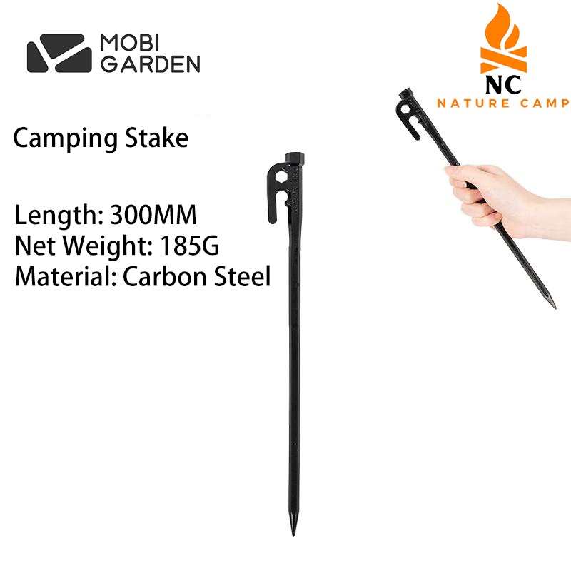 Mobi Garden Carbon Steel Peg Stake Camping Tent Peg Tarp Flysheet Camping Tools Floor Nail Tukul
