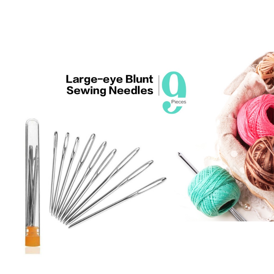 9pcs Sewing Needles Large Eye Hand Blunt Needle Embroidery Darning Tapestry Yarn Needles Ready Stock