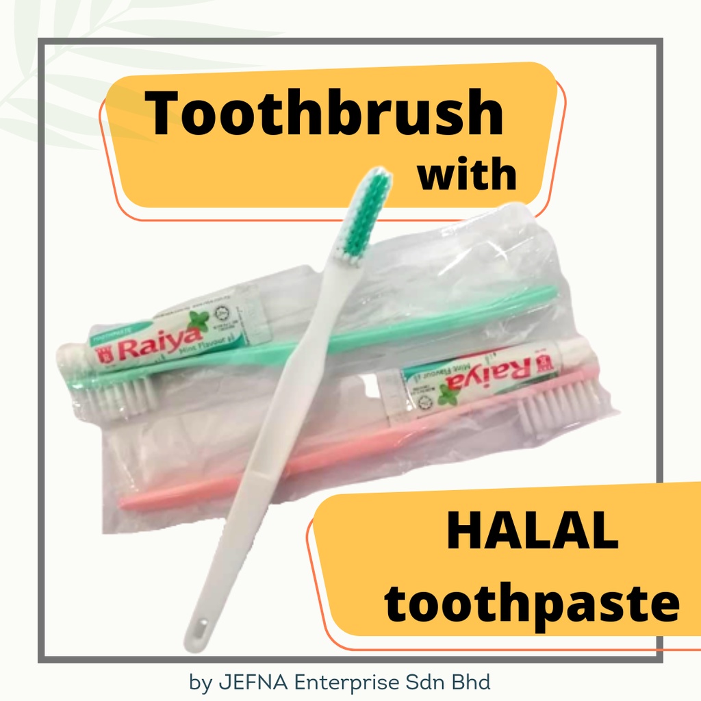 Toothbrush with HALAL Toothpaste / Travelling Dental Kit (Individual