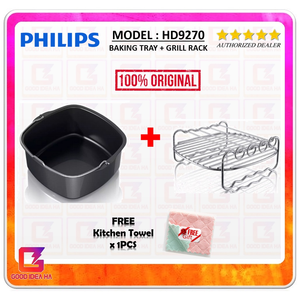 [100 ORIGINAL] Philips HD9270 Accessories Baking Tray & Double Layer Grill Rack Air Fryer MY