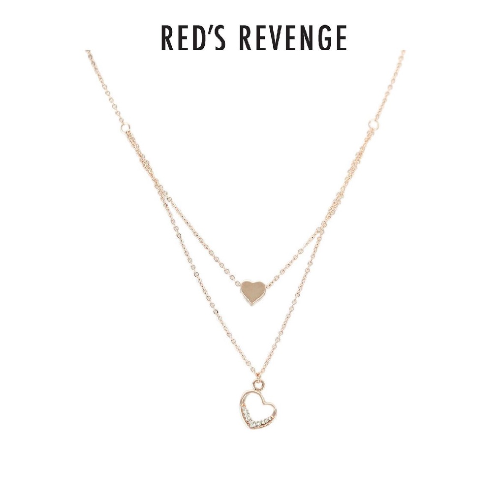 Red's Revenge Glitter Heart Layered Pendant Necklace