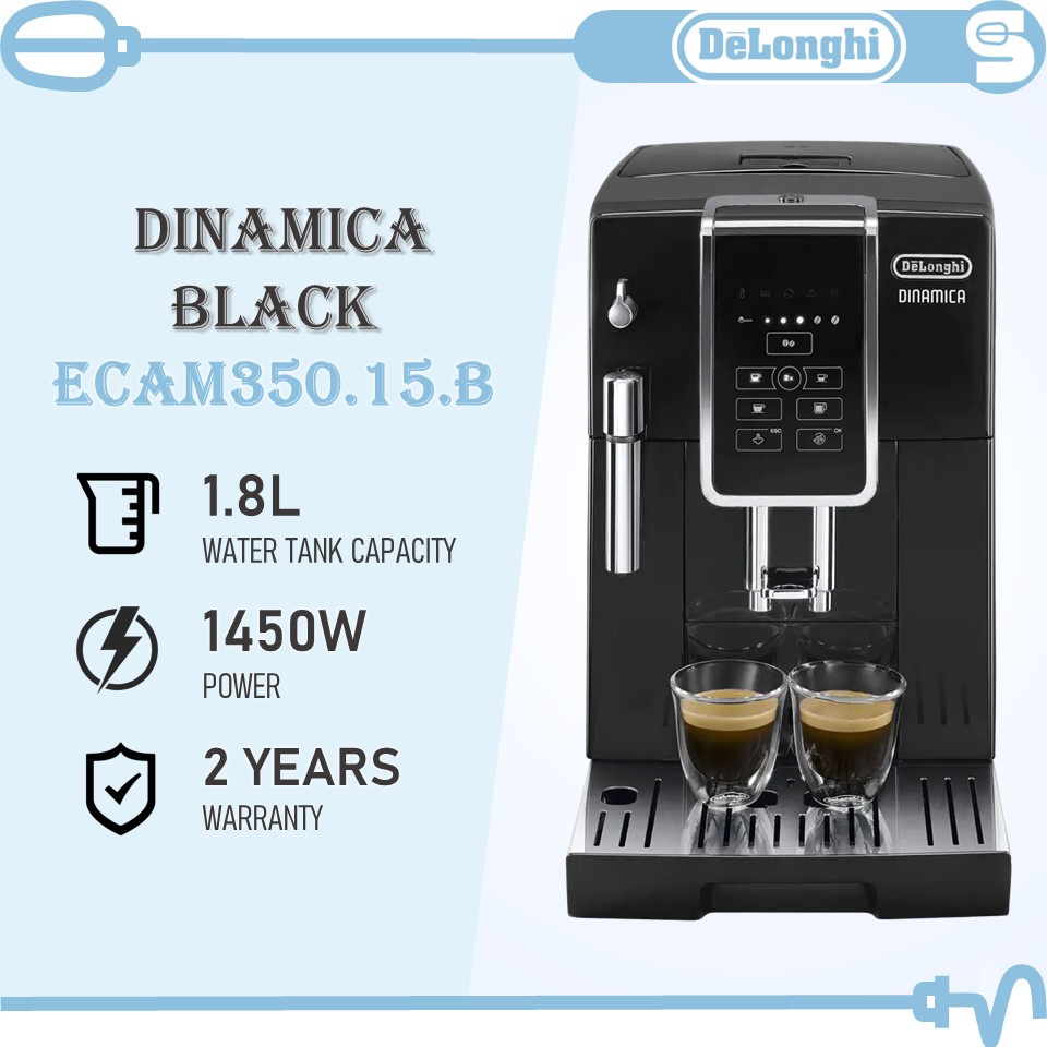 DELONGHI Dinamica Black ECAM350.15.B (1.8L/1450W) Fully Automatic