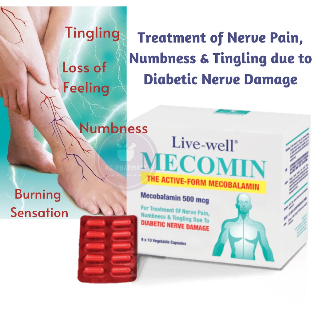 Live-Well Mecomin Mecobalamin 500mg 10pcs / ubat kebas kaki, sakit urat