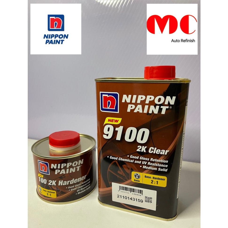 Nippon Paint 9100 2K Clear Coat With Hardener Shopee Malaysia