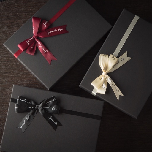 rectangle black color gift box set, gift packaging box Valentine's giftbox / 黑色礼物盒, 长方形礼盒套装 kota hadiah berwarna hitam