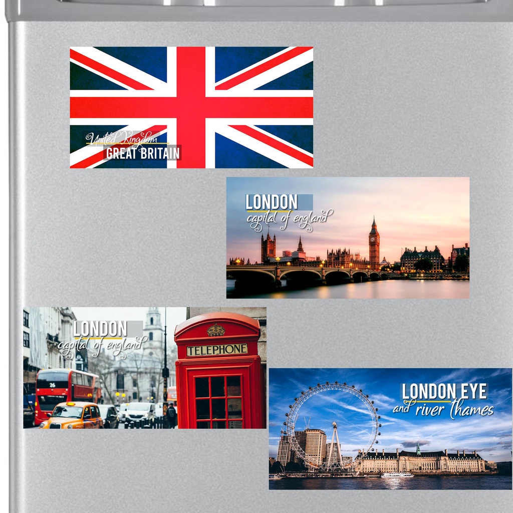 London England United Kingdom Gift Souvenir Fridge Magnet Sheet 10 cm x 5 cm