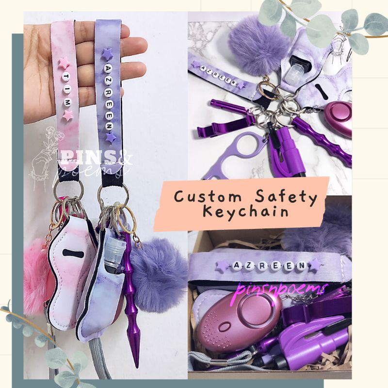 Safety Keychain Gift Set with Custom Name Shopee Malaysia