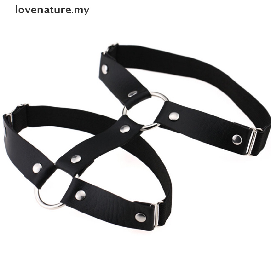 [lovenature] Leather Garter Belt Women Punk Leather Garters Leg Ring Harness Harajuku Sexy [MY]