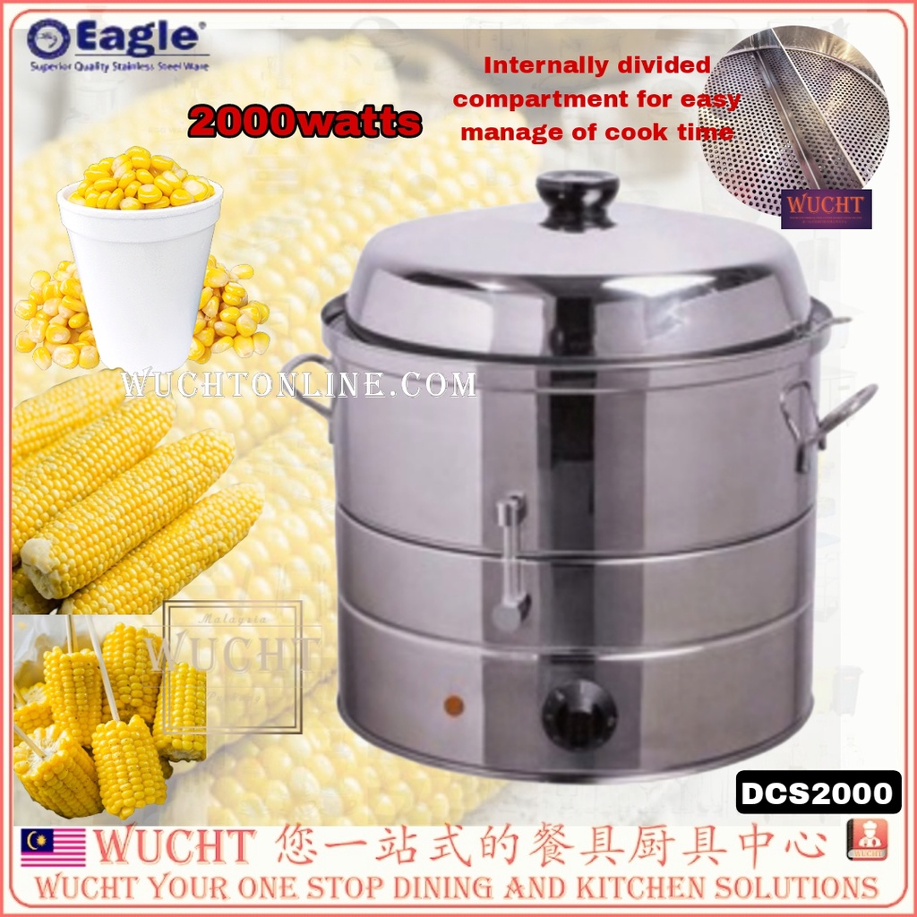 【WUCHT】EAGLE Stainless Steel Corn Steamer Electric Corn Steamer Commercial Sweet Corn Steamer 30 Cups DCS-2000