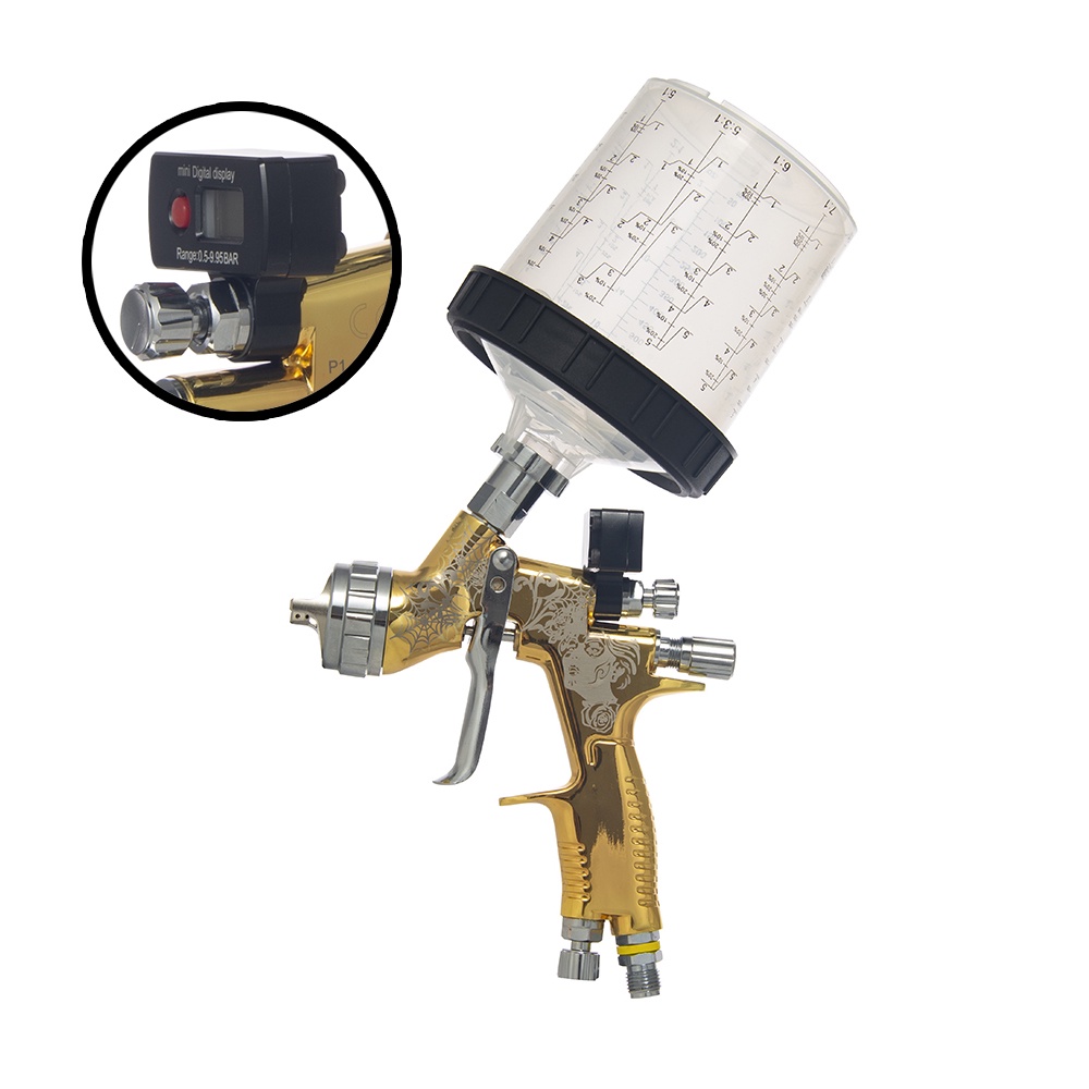 HVLP With Digital Display High Atomization Pneumatic Spray Gun