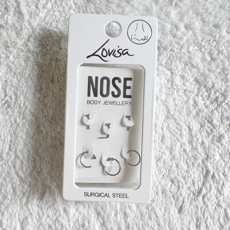 Lovisa Surgical Steel Rhodium Classic Mix 6 Nose Ring Shopee Malaysia