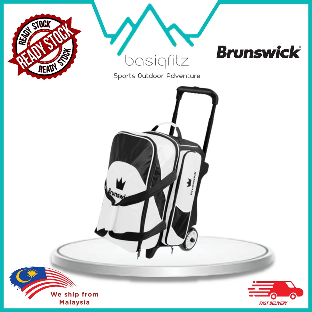 Brunswick Edge Double Roller Bowling Bag Trolley Luggage Shopee Malaysia
