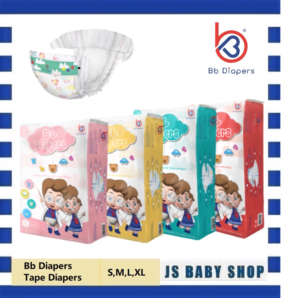 Bb Diapers Premium Quality Tape Diapers (S/M/L/XL) | Shopee Malaysia