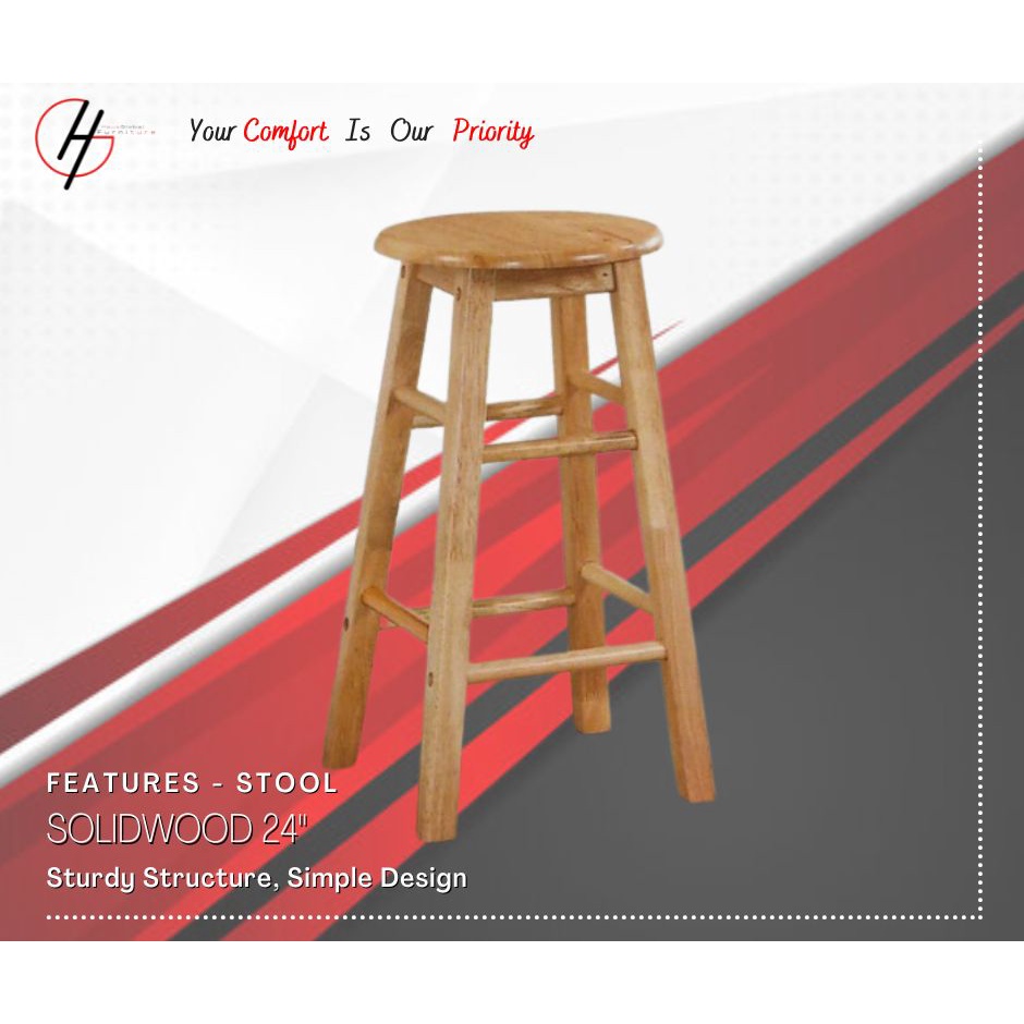Hausglobal Round Stool 24" / High Quality Stool Chair / 24 Inch Stool