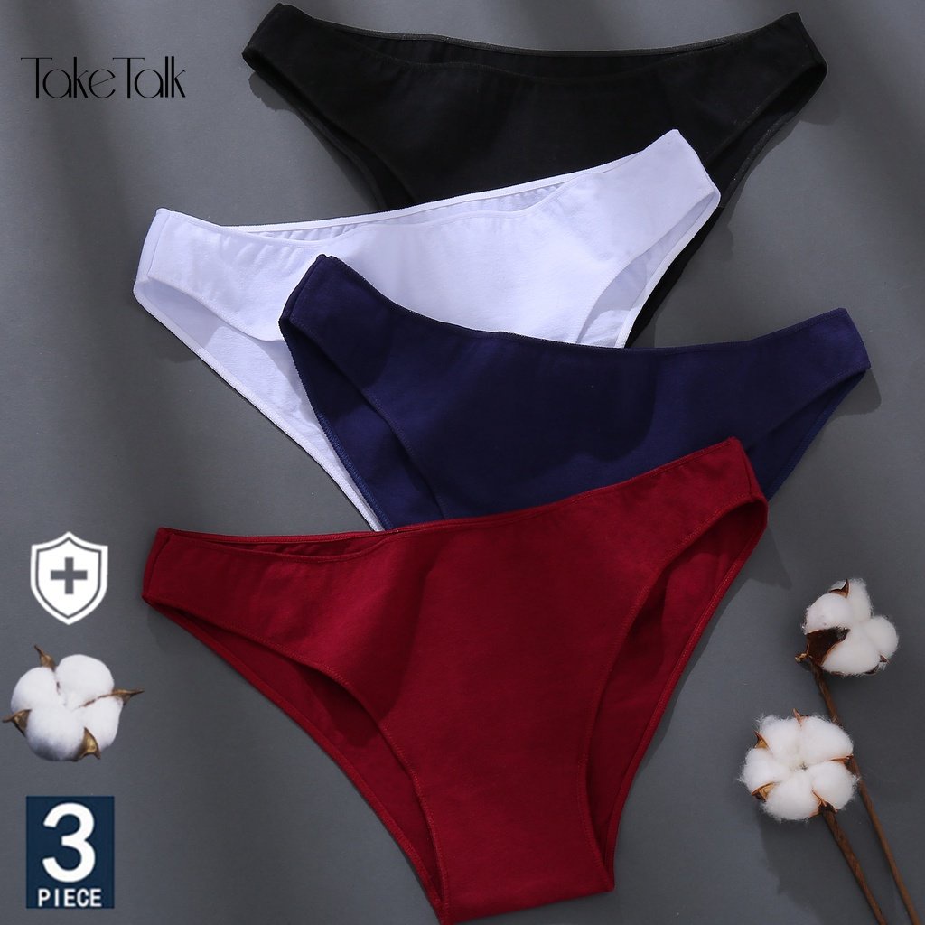 Take Talk 3pcsset M Xxl Panties Women Cotton Lingerie Woman Underwear Sexy Femme Underwear 