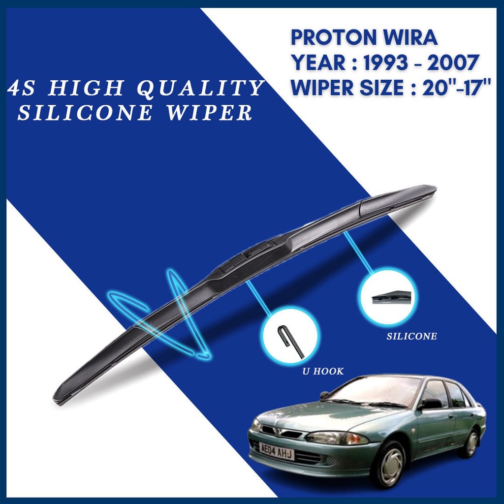 Proton Wira Silicone Car Wiper Blades Year 19932007 ( 1 pair Size 20