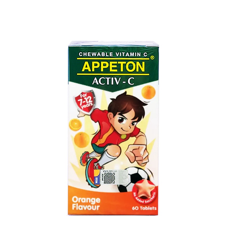 APPETON ACTIV-C CHEWABLE TABLE ORANGE FLAVOUR FOR 7-12 YEARS