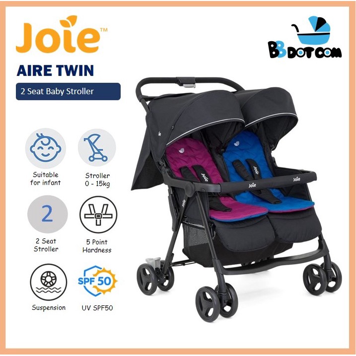 Joie Stroller Kembar Bayi Aire Twin Stroller Double Seat Newborn Infant