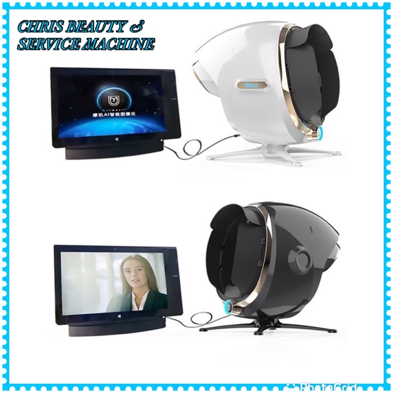 CHRIS BEAUTY Newest professional digital 3d skin analyzer magic mirror facial analysis skin scanner machine .