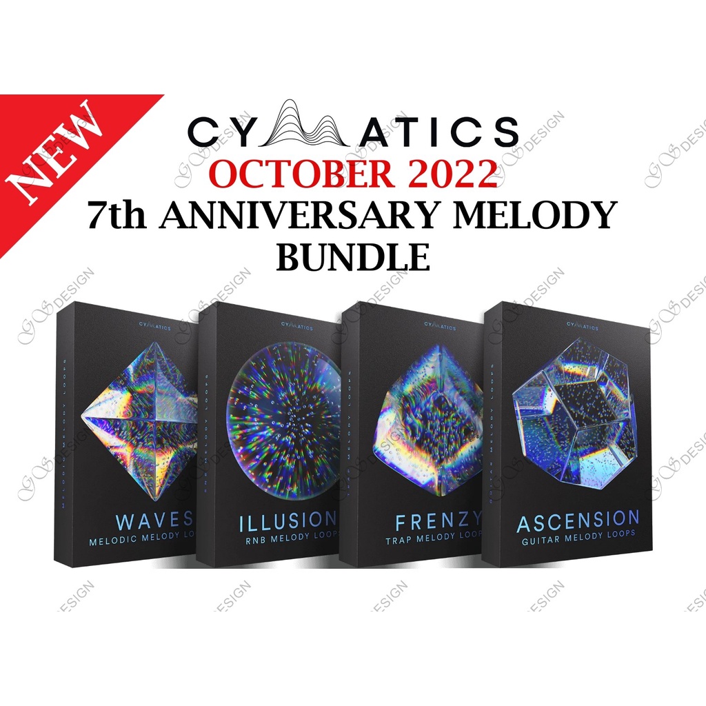 Cymatics 7th Anniversary Melody Bundle with Ascension, Frenzy, Illusion & Wave Premium Sample Packs for Music Producer