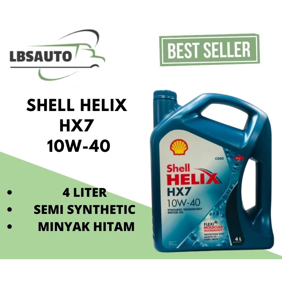 Shell Helix Hx7 10W40 4Liter Minyak Hitam Minyak Enjin Original Engine