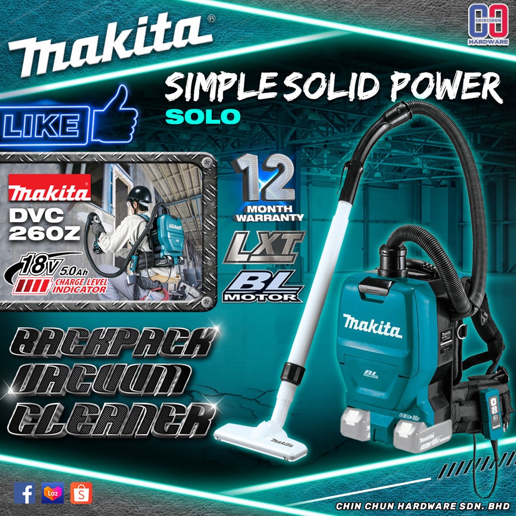MAKITA DVC260Z / DVC260ZX CORDLESS BACKPACK VACUUM CLEANER MAKITA