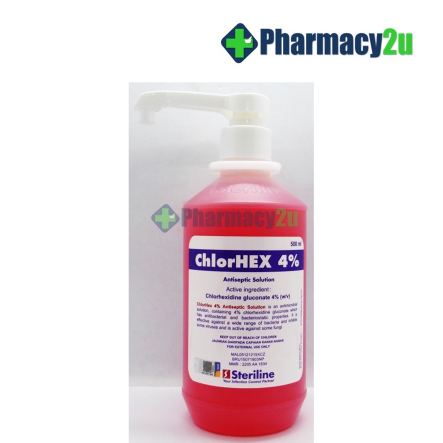 STERILINE CHLORHEX 4 ANTISEPTIC SOLUTION 500ML (CHLORHEXIDINE 4) *EXP
