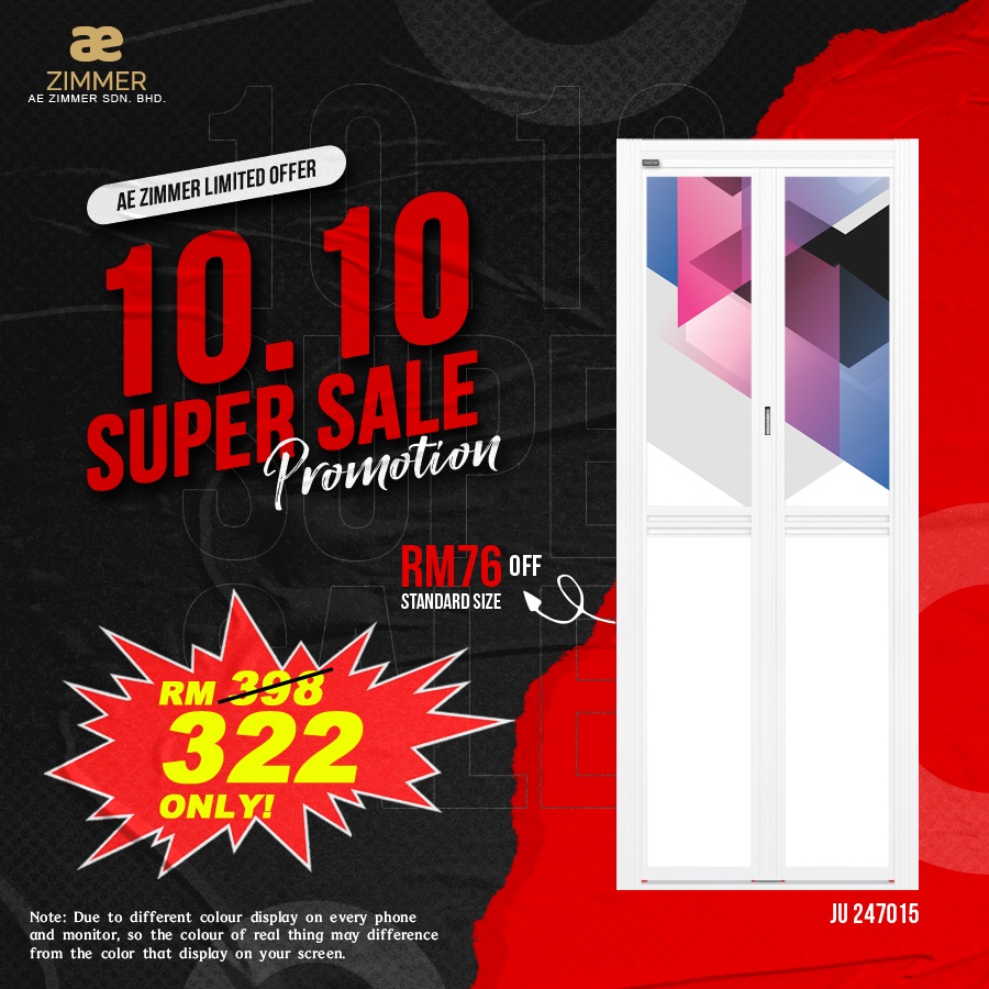 AE Zimmer Onitek Bi Fold Door / Toilet Door, bifold, Pintu Lipat, Pintu