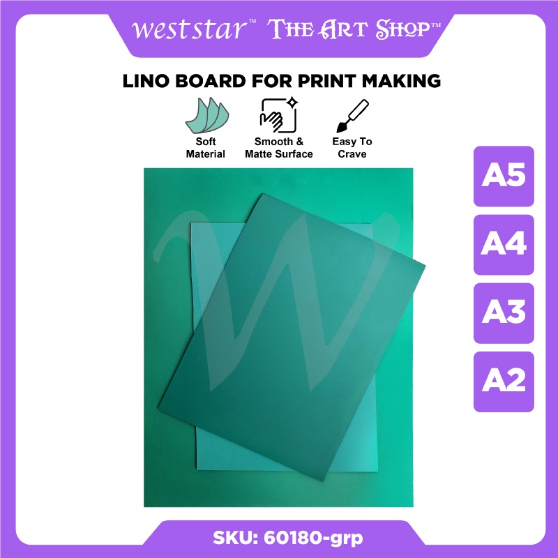 [Weststar] A4, A3, A2 Lino Board For Print Making Carving Board Lino