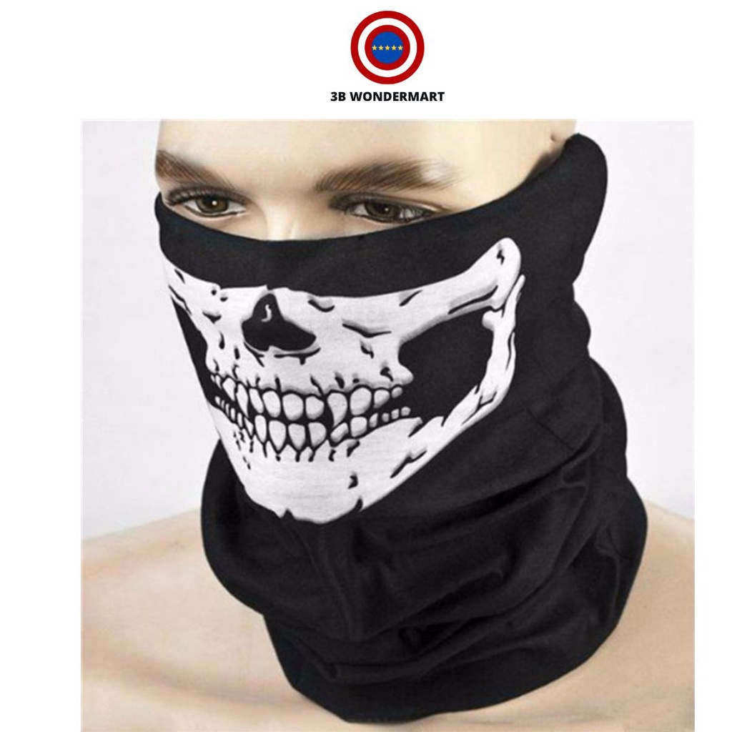 Halloween Skeleton Mask Horror Skull Chin Multi-Function Ghost Scarf Face Cover