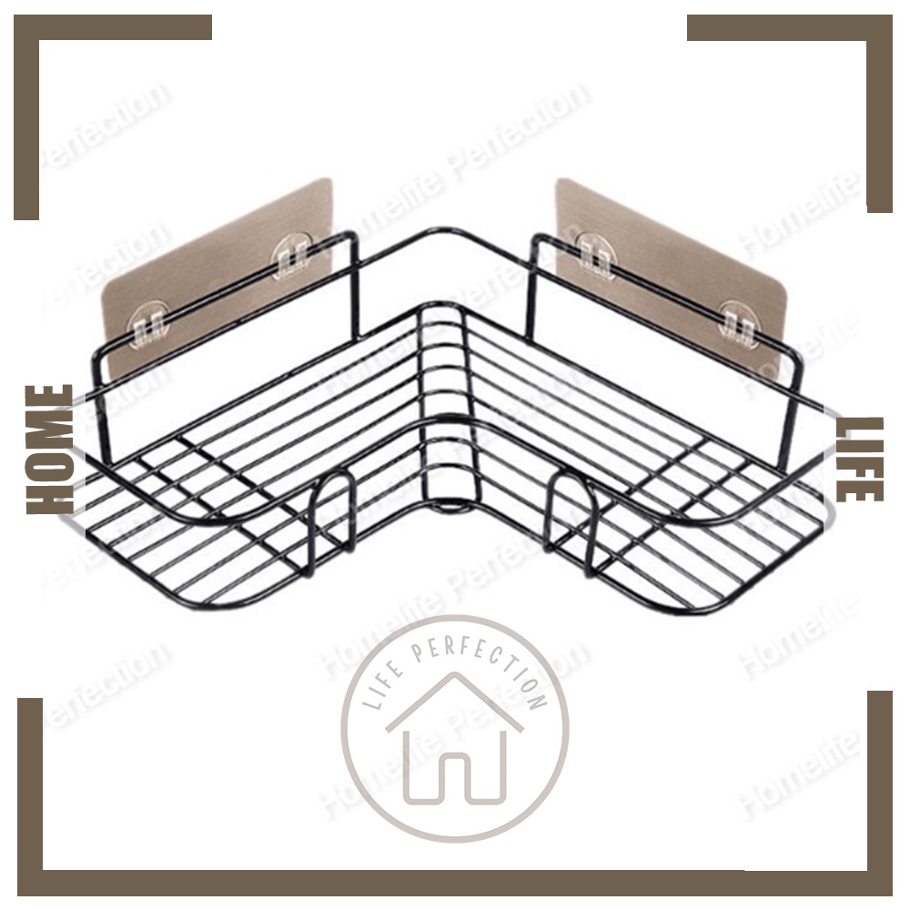 Bathroom Rack Kitchen Rack Metal Wire Wall Mount Corner Shelf Corner
