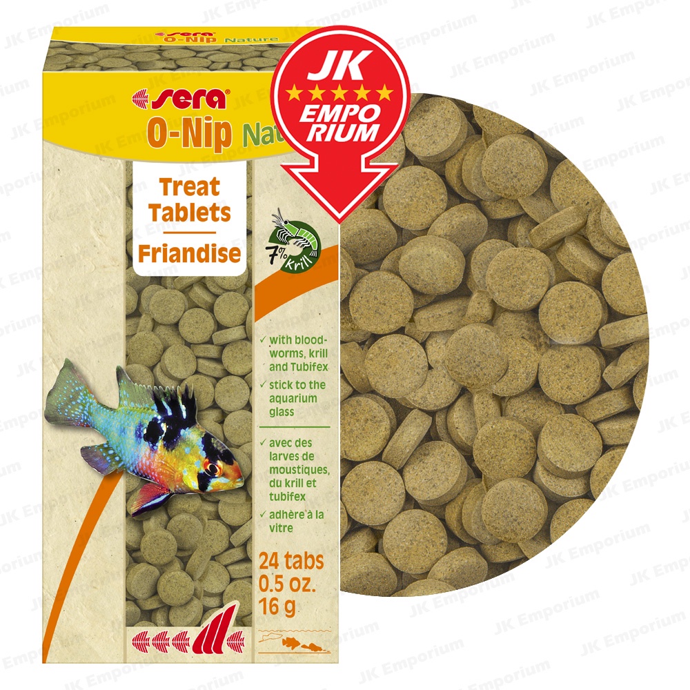 Sera ONip 16g 24pc Tasty Morsels Attaching Tablet Fish Food Stick On Aquarium Glass Makanan