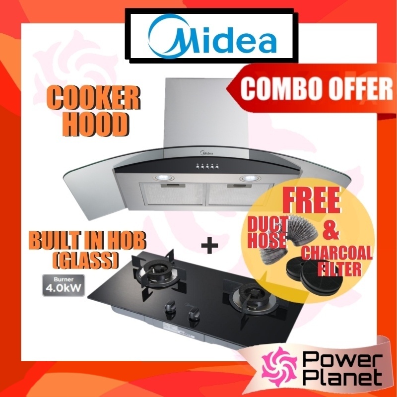 [FREE DUCT HOSE & CHARCOAL FILTER] Midea MCH90MV3 Cooker Hood MCH90MV3