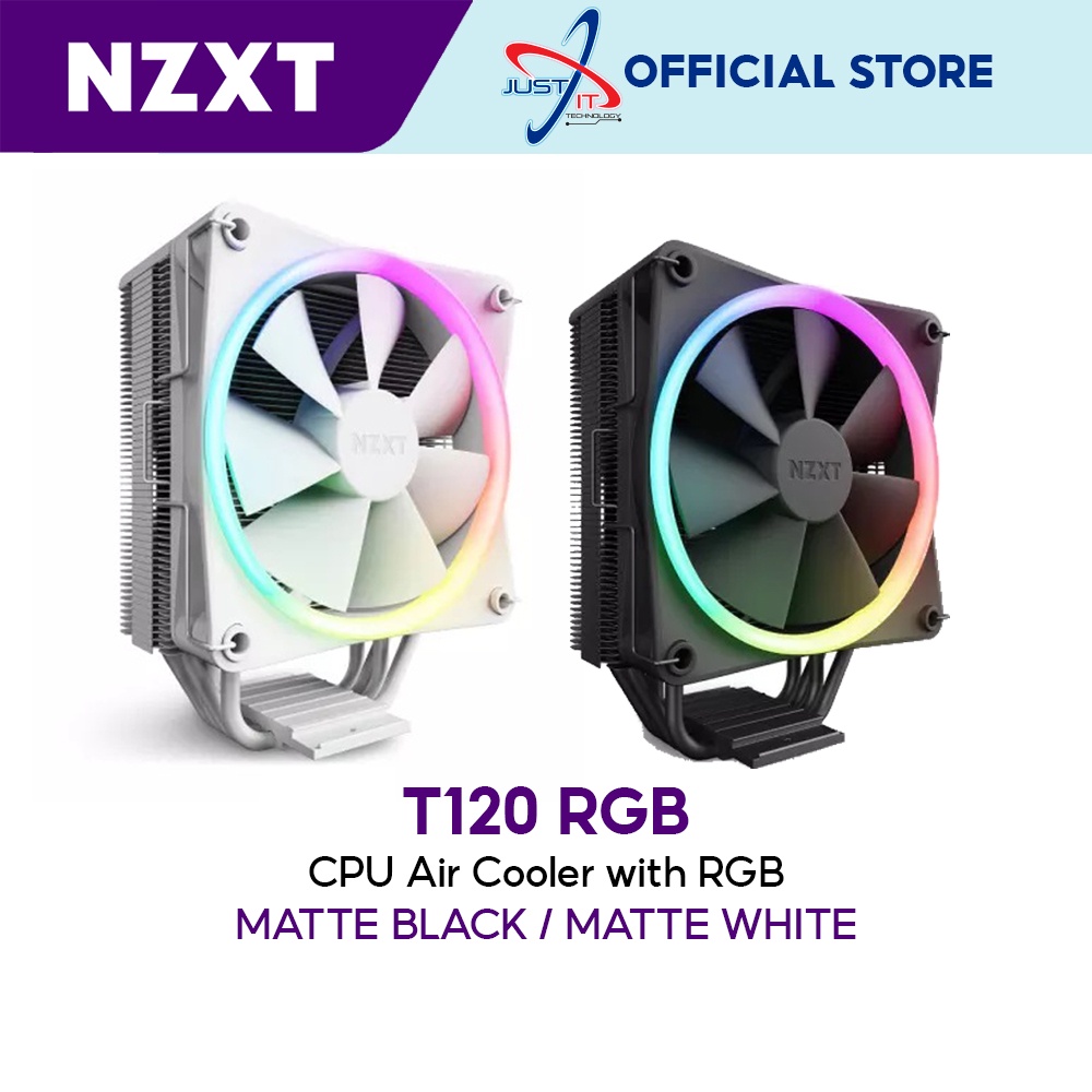 NZXT T120 RGB CPU Air Cooler Matte Black Matte White Shopee Malaysia
