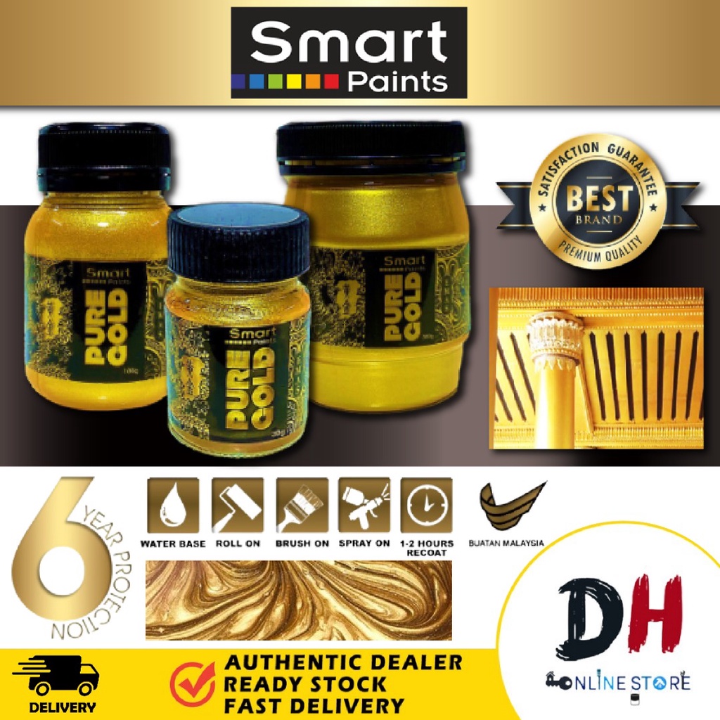SMART 24K PURE GOLD PAINT PREMIUM QUALITY(30gm,100gm,300gm) Shopee