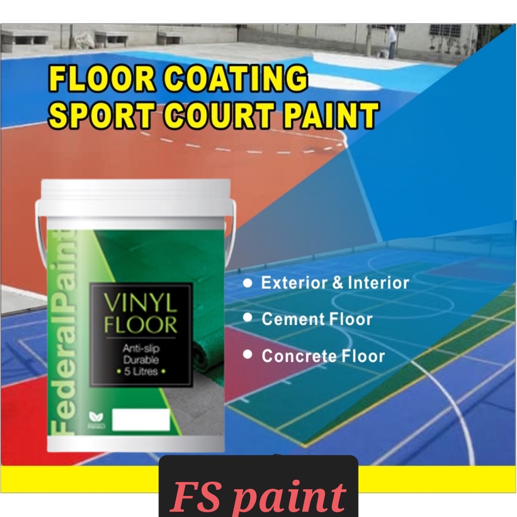(5 liter) SPORT COURT PAINT ( HEAVY DUTY ) CEMENT FLOOR COATING