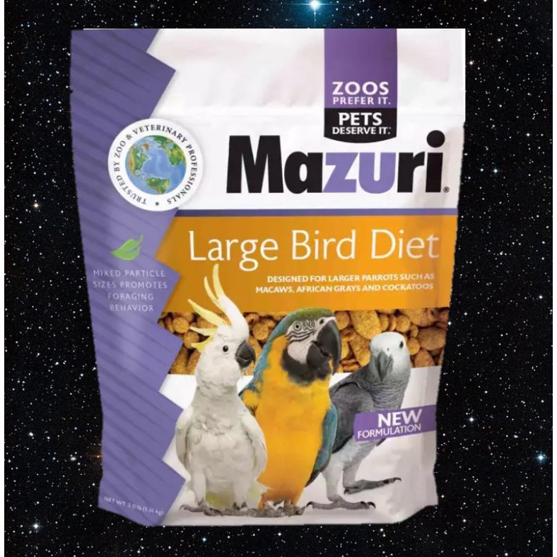 Mazuri Large Bird Diet 1.36kg Original Pack Sesuai Semua Parrot