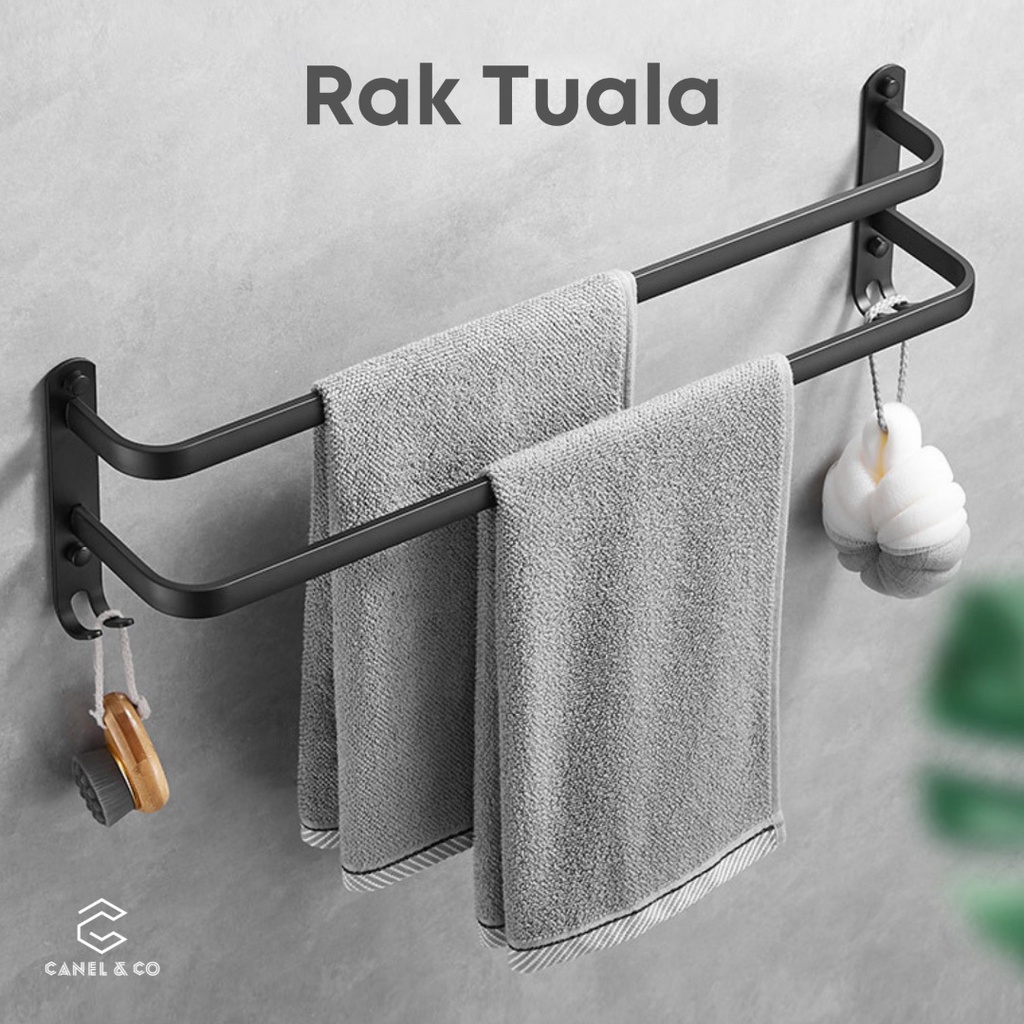 Premium Aluminum Towel Bar Rack Bathroom Towel Rack Holder Hanger