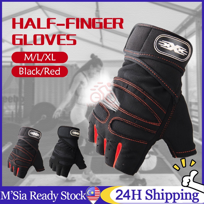 2pcs Gym Gloves Sports Exercise Weight Lifting Training Fitness Outdoor Motorcycle Cycling Workout Half Finger Glove