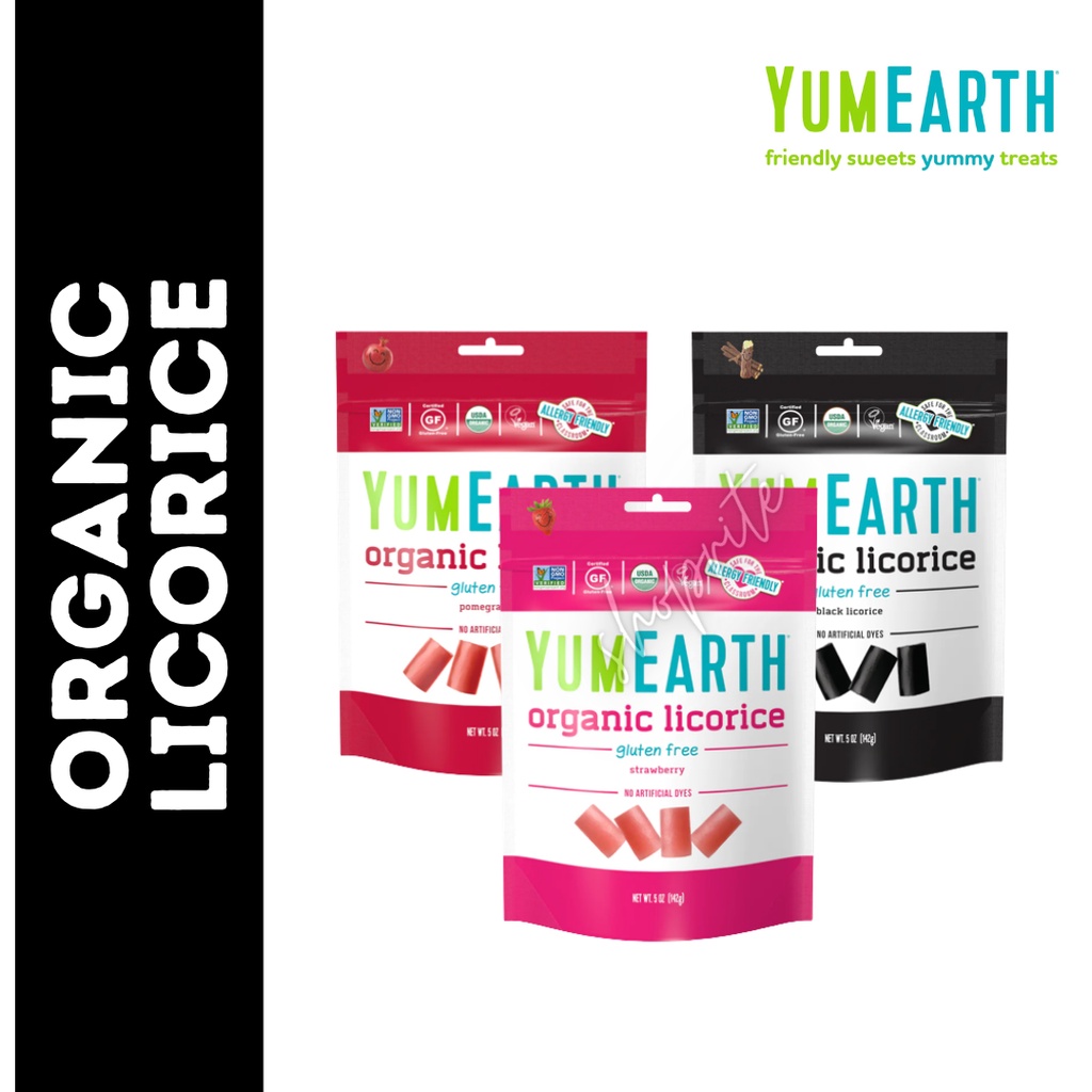 YumEarth Organic Licorice Pomegranate / Strawberry / Black Licorice